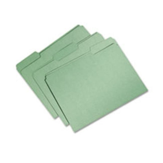RECYCLED FOLDER, 1/3 CUT SINGLE PLY LTR, BRIGHT GREEN, 100CT/BOX (5 PER PACK)