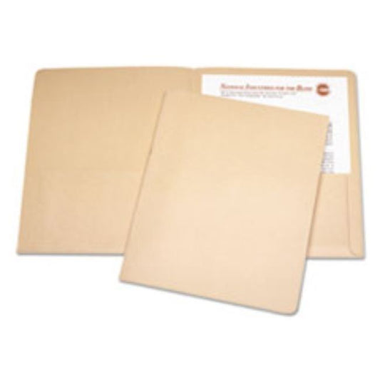 DOUBLE POCKET PORTFOLIO, LETTER SIZE, TAN, 25CT/BOX (5 BOXES PER PACK)