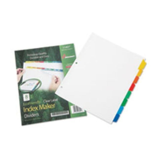 AVERY INDEX DIVIDERS, 8-TAB SET, BLANK TAB, LETTER, ASSORTED, (10 SETS PER PACK)