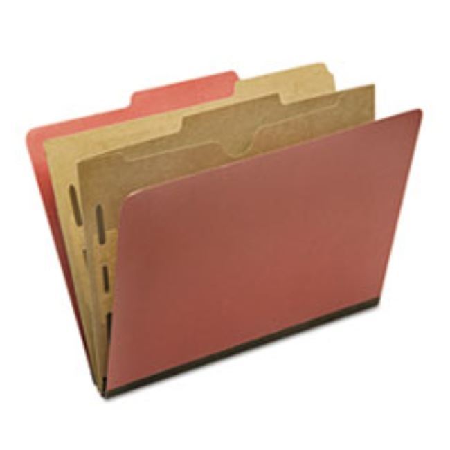 CLASSIFICATION POCKET FOLDER, 6-SECTION, LEGAL, EARTH RED, 10CT/BOX