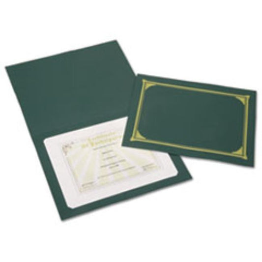 GOLD FOIL DOCUMENT COVER, 12 1/2 X 9 3/4, GREEN,  6 CT/SET, (5 SETS PER PACK)