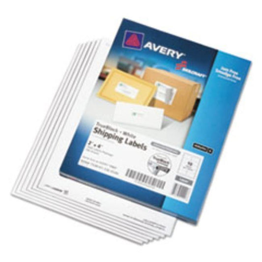 LASER LABELS, 2 X 4, WHITE, 1000/BOX.  (5 per pack)