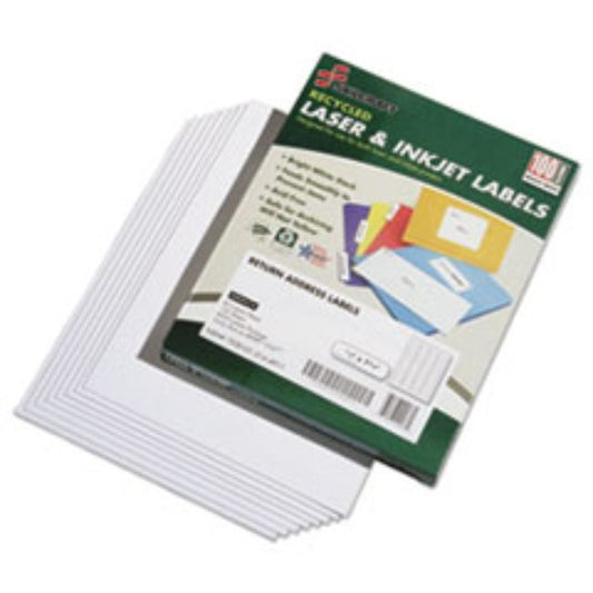RECYCLED LASER/INKJET ADDRESS LABELS, 1/2 X 1 3/4, 8000CT/BOX (5 BOXES PER PACK)