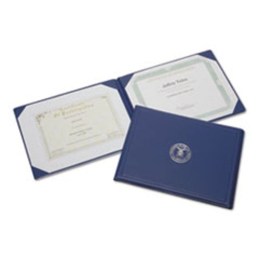 AWARD CERTIFICATE BINDER, 8 1/2 X 11, AIR FORCE SEAL, BLUE/SILVER (10 per pack)