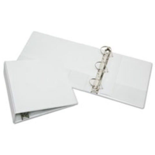 SLANT D-RING VIEW BINDER, CLEAR OVERLAY, 3" CAPACITY, WHITE (10 PACK)