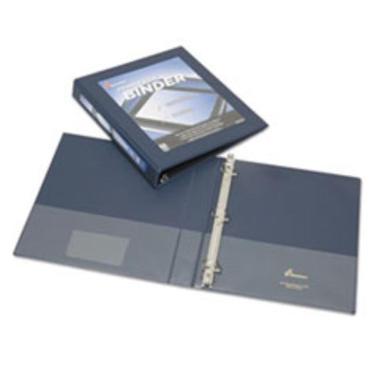 FRAMED SLANT-D RING VIEW BINDER, 1", NAVY BLUE (10 PACK)