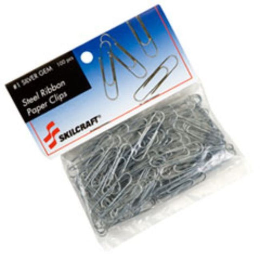 PAPER CLIPS, STEEL, SILVER, 100CT/BOX (30 BOXES PER PACK)