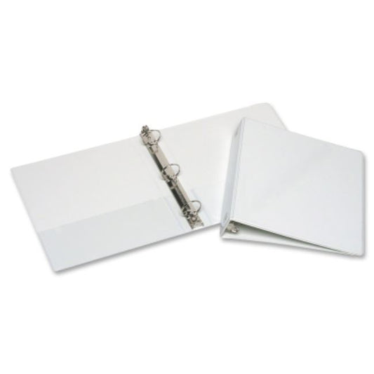 ROUND RING BINDER, 11 X 8 1/2, 1 1/2" CAPACITY, WHITE (10 PACK)