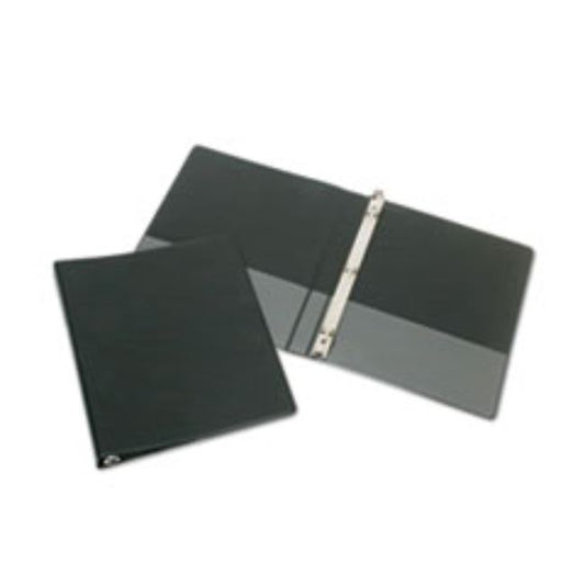 FLEXIBLE 3-RING BINDER, 1/2" CAPACITY, BLACK, (15 PER PACK)