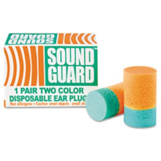 EAR PLUGS, UNCORDED, PVC FOAM, ORANGE/GREEN, 200 PAIRS/BOX.  (1 per pack)