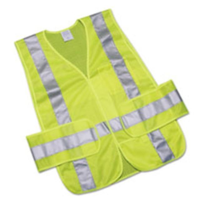 SAFETY VEST-CLASS 2 ANSI 107 2010 COMPLIANT,LIME/SILVER, ONE SIZE (5 PER PACK)