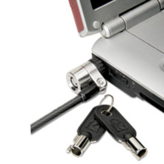 KENSINGTON LAPTOP SECURITY LOCK AND CABLE, 6FT, TWO KEYS, SILVER, 1 EACH