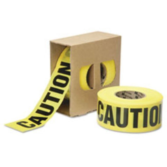 CAUTION BARRICADE TAPE, 2 MIL THICK, 3" W X 1000 FT ROLL, (5 ROLLS PER PACK)