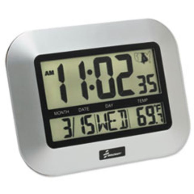 LCD DIGITAL RADIO-CONT1 ROLLED CLOCK, 7.25", SILVER, (5 PER PACK)