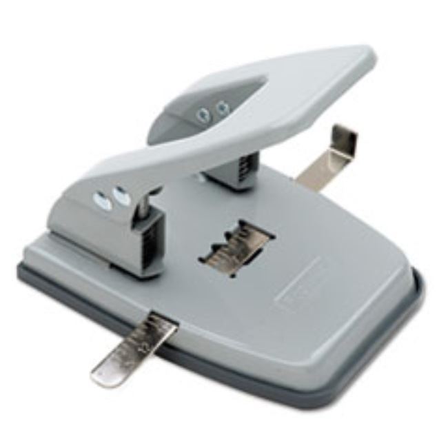 FIXED TWO-HOLE PUNCH, 1/4" HOLES, GRAY.  (5 per pack)