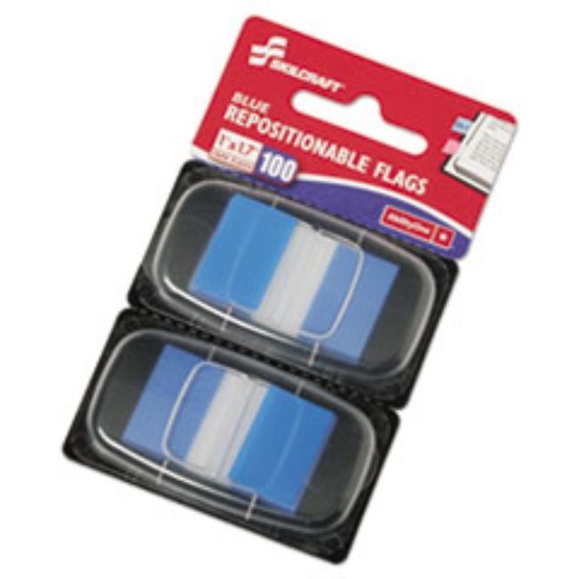 PAGE FLAGS, 1" X 1 3/4", BLUE, 100/PACK.  (15 packs)