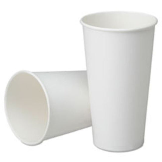 DISPOSABLE PAPER CUPS FOR COLD BEVERAGES, WHITE, 32 OZ, 1000CT/BOX