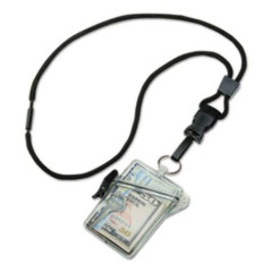 WATERPROOF MULTIPLE ID HOLDER WITH LANYARD, CLEAR, 12CT/PACK