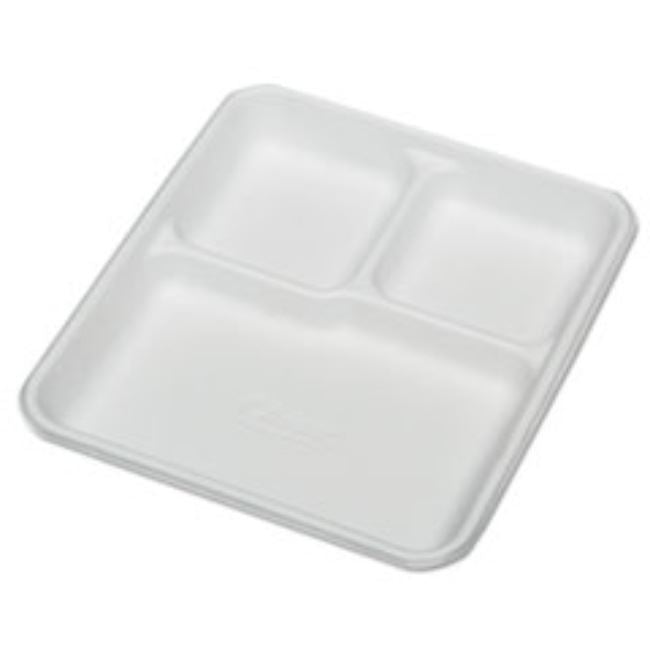 RECTANGULAR COMPARTMENT PLATES, WHITE,10X7/8X8, 500CT/PACK
