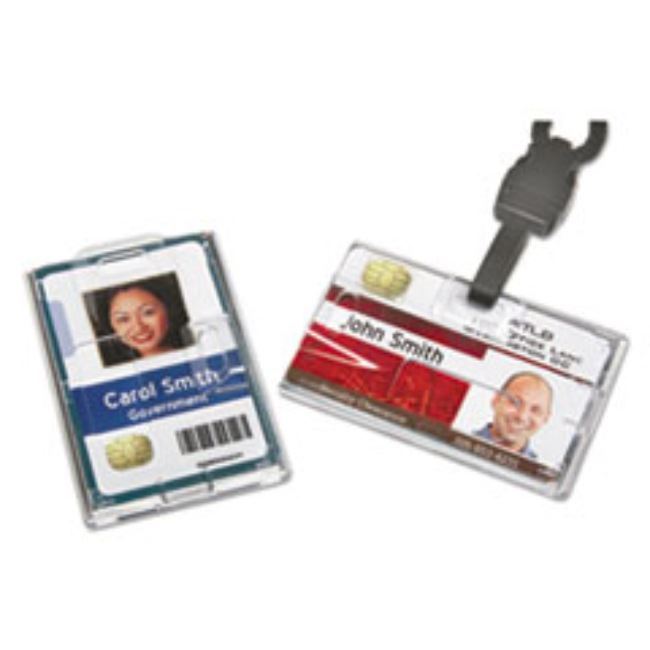 DUAL-SIDED NAME BADGE HOLDER, CLEAR, 250CT/PACK