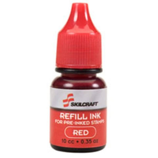 ACCUSTAMP REFILL INK, .35 OZ BOTTLE, RED.  (10 per pack)