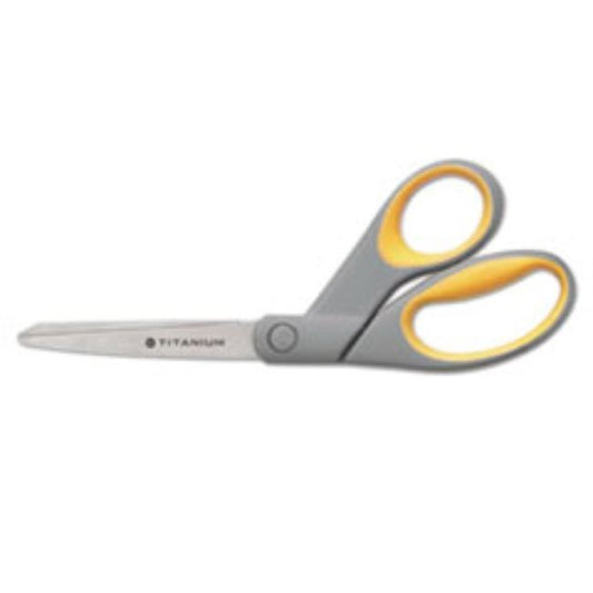 WESTCOTT TITANIUM NONSTICK SCISSORS, 8" BENT, GY/YW, (5 PER PACK)