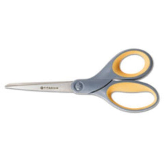 WESTCOTT TITANIUM SCISSORS, 7" STRAIGHT, GRAY/YELLOW, (5 PER PACK)