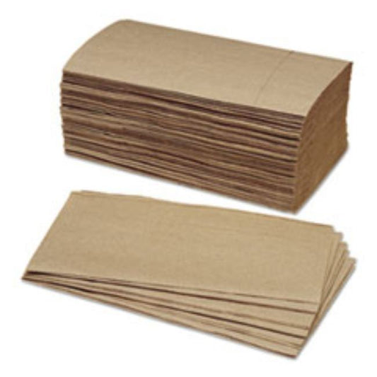 1-fold unbleach Kraft paper towel 5.375"x9.25"-250 Shts, 4000ct/Box (1/pack)