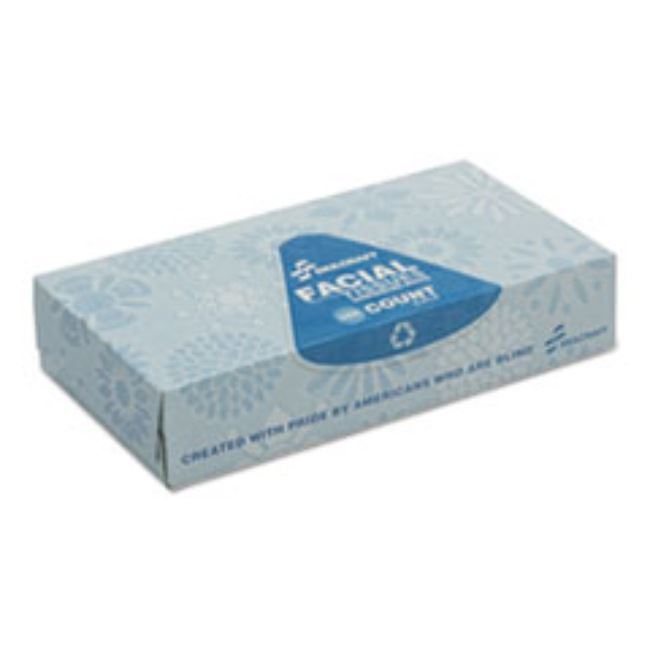 FACIAL TISSUE, 2-PLY, WHITE, 12CT/BOX, (5 BOXES PER PACK)