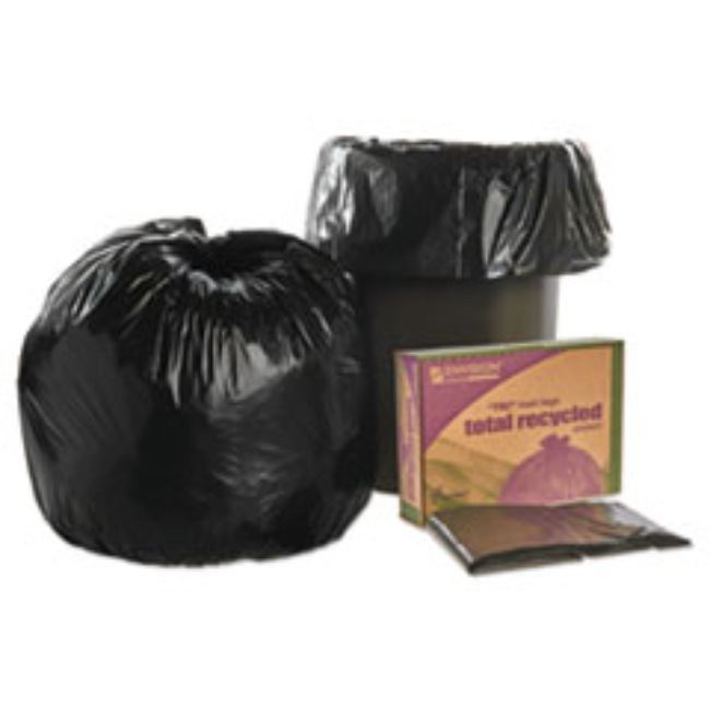 RECYCLED TRASH CAN LINERS, 30 X 39, BLACK/BROWN, BOX OF 100 (5 BOXES PER PACK)