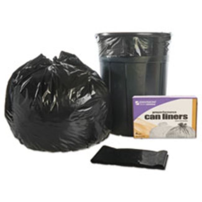 RECYCLED TRASH CAN LINERS, 40 X 48, BLACK/BROWN, BOX OF 100