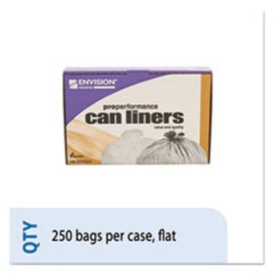 LOW-DENSITY TRASH CAN LINERS, 33 X 39, CLEAR, BOX OF 250