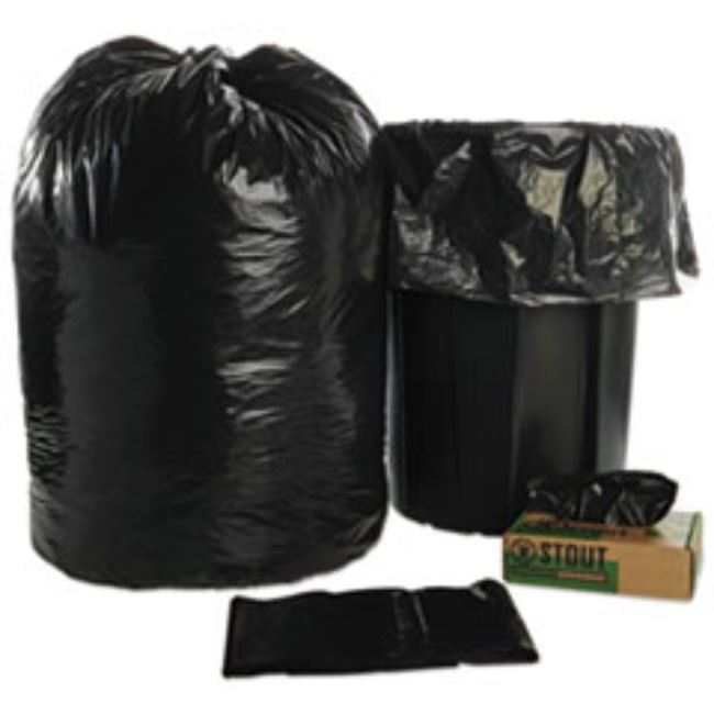 RECYCLED TRASH CAN LINERS, 38 X 58, BLACK/BROWN, 20CT/BOX (5 BOXES PER PACK)