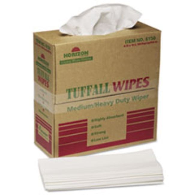 TUFFALL WIPES, 16 3/4 X 9 3/4, WHITE, 100CT/BOX (5 BOXES PER PACK)