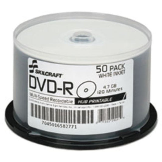 INKJET PRINTABLE DVD-R, 50/PACK, (5 DOZEN PER PACK)