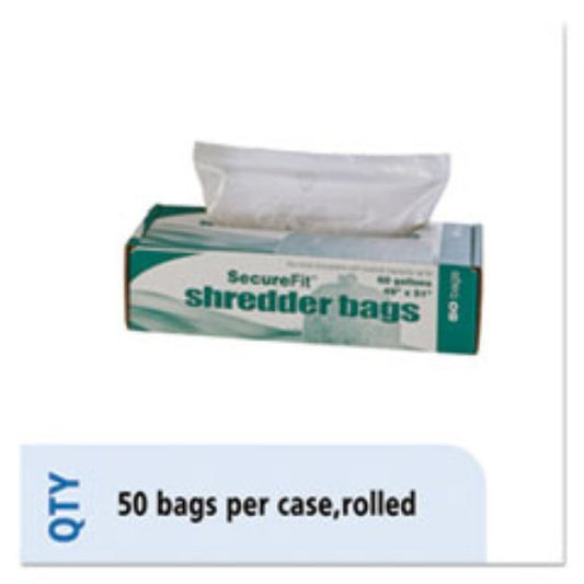HEAVY-DUTY SHREDDER BAGS, 60 GAL CAPACITY, 50CT/BX, (5 BOXES PER PACK)