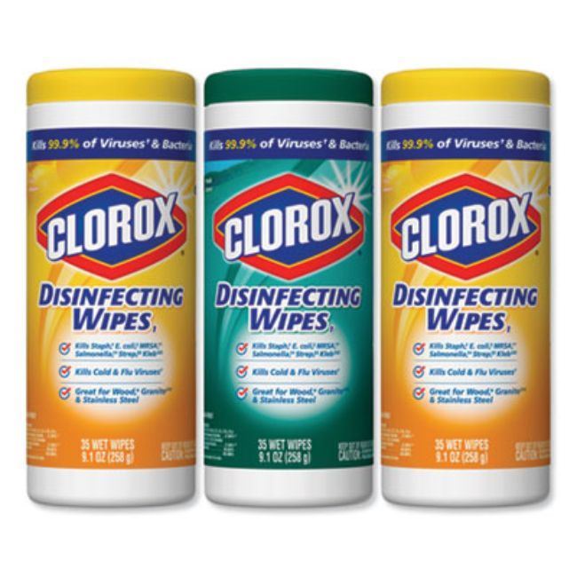 Disinfecting Wipes, 7 X 8, Fresh Scent/Citrus Blend, 35/Canister, 3/Pack