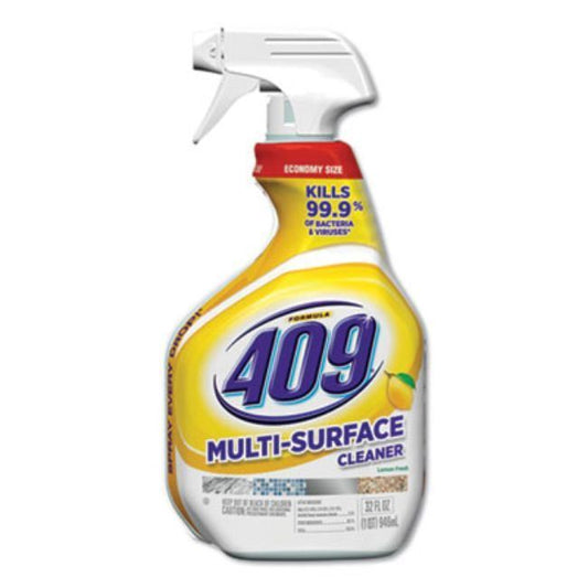 Multi-Surface Cleaner, 32 Oz Spray Bottle, Lemon, 9/Carton