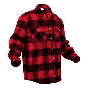Rothco Extra Heavyweight Buffalo Plaid Flannel Shirt-Red Plaid