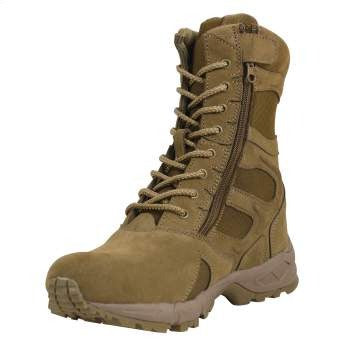 Rothco Forced Entry 8" Deployment Boots With Side Zipper-Coyote Brown