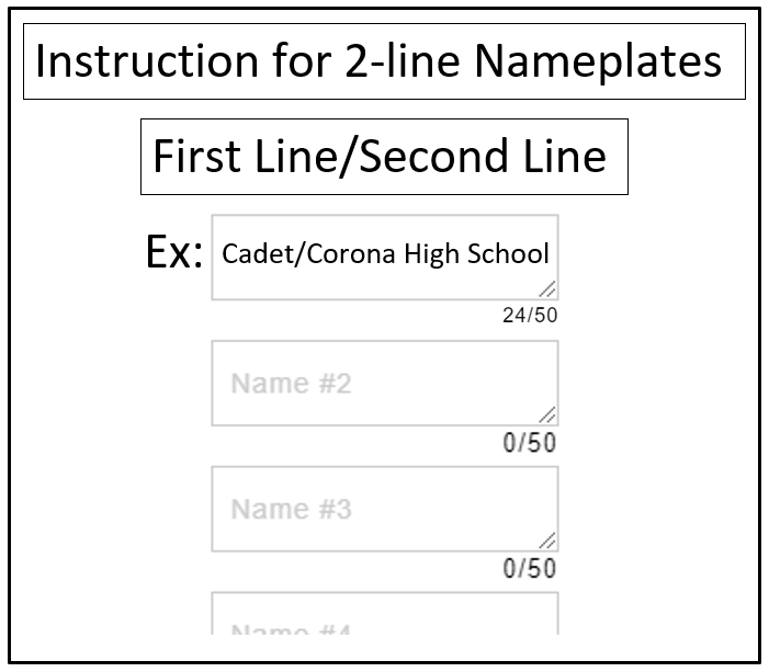 Navy Nameplate W- Emblem 2 Line (1" x 3")