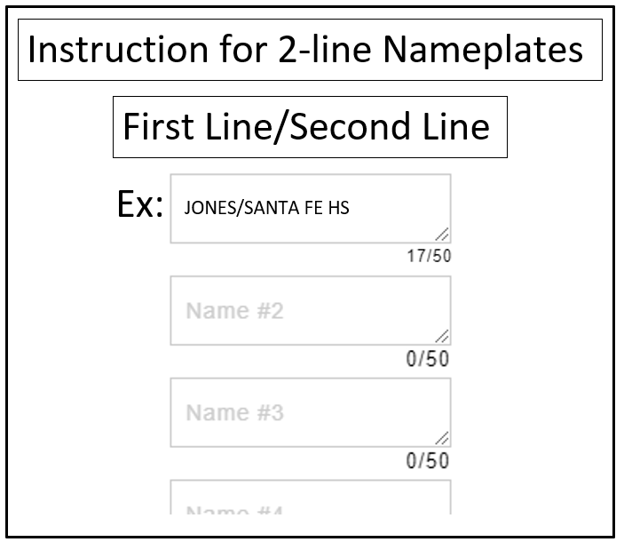 Navy Nameplate W- Emblem 2 Line (3-4" x 3")