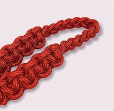 Shoulder Cord - Scarlet Red,  Box Braid w- Pin